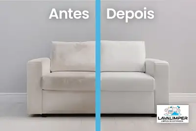 antes e depois limpeza de sofá